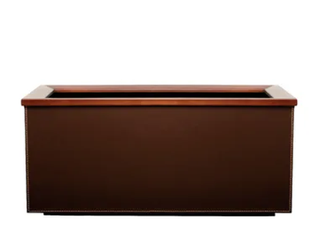 CUIR - Rectangular leather plant pot with automatic watering by Hobby Flower - view 2